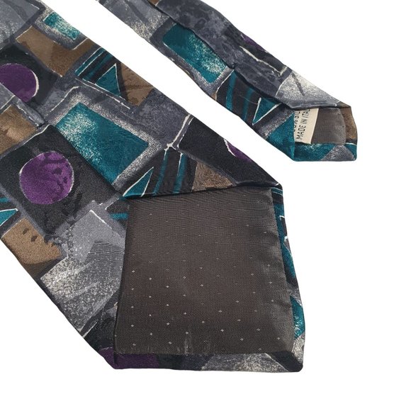 JT Beckett Mens Necktie Italian Silk Accessory Office Work Purple Teal Dad Gift - Picture 5 of 5